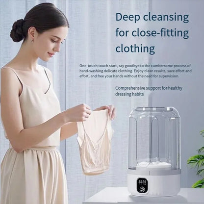 Portable Mini Washing Machine with LED Display for Travel and Small Garments