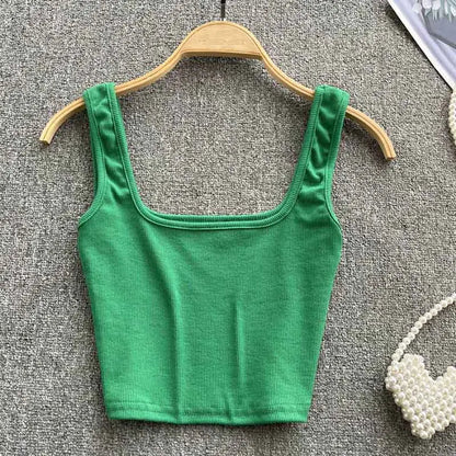 Rugloser Crop-Top in a solid colour – Zayra