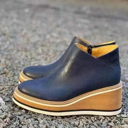 Stylish autumn wedge ankle boots – Mila