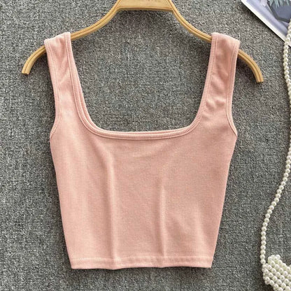Rugloser Crop-Top in a solid colour – Zayra