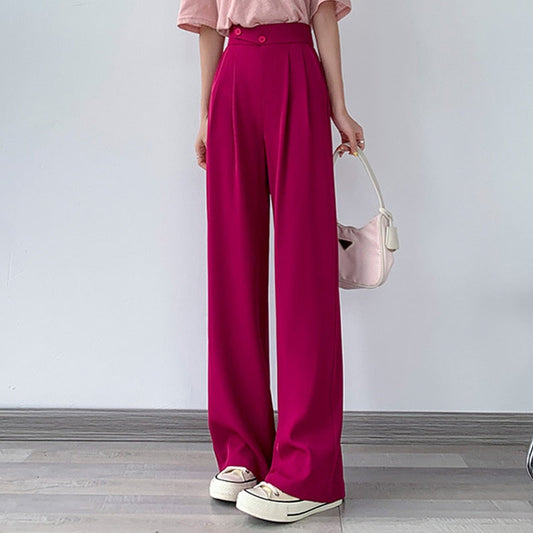 High-Waist Casual Women's Trousers with Wide Leg – Emilia