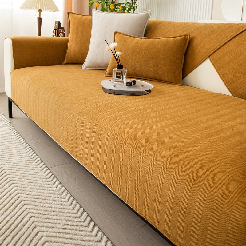 Non-Slip Chenille Sofa Cover - Stays in Place, 3 Sizes, Colors 6