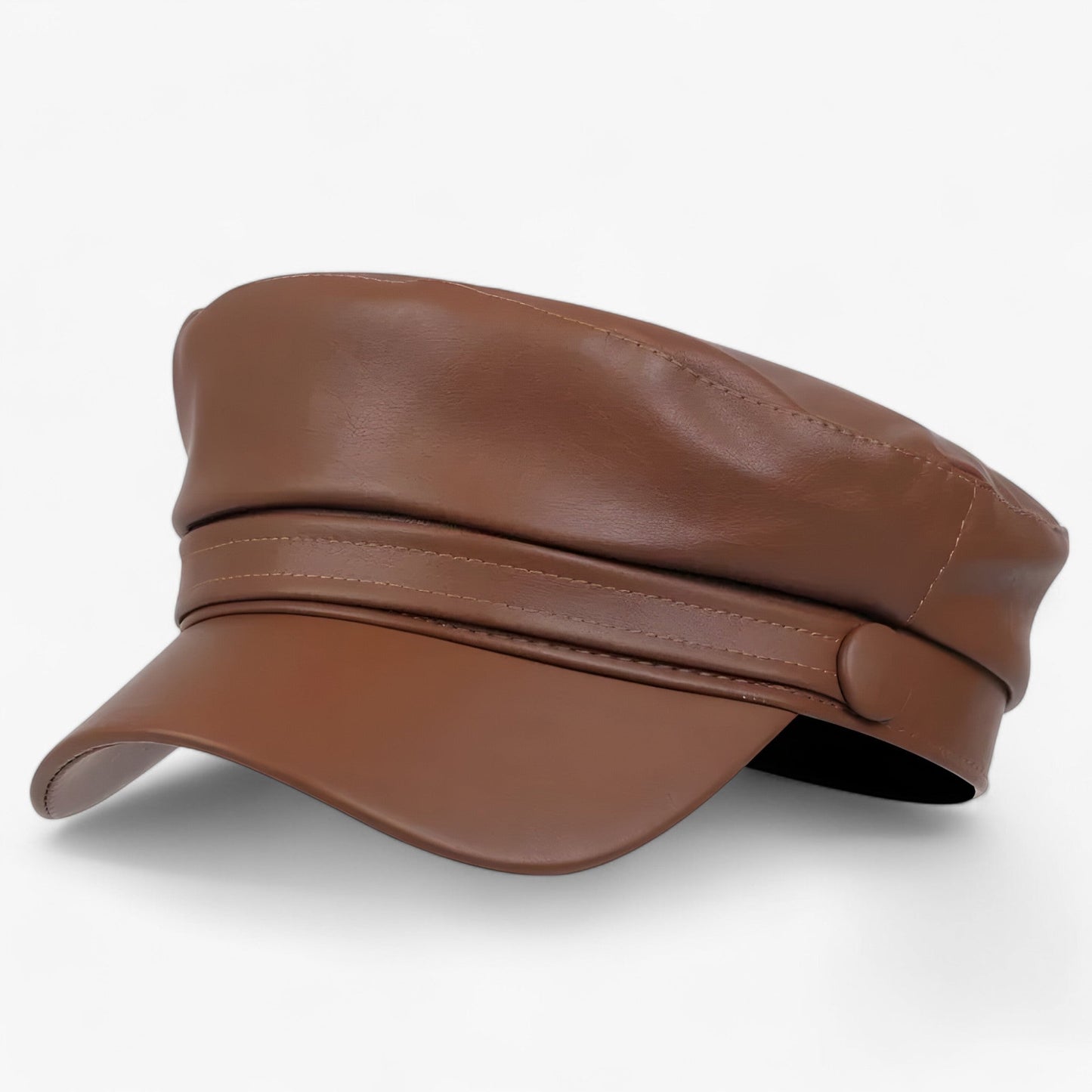 Octagonal women's flat cap made of PU leather – Valence