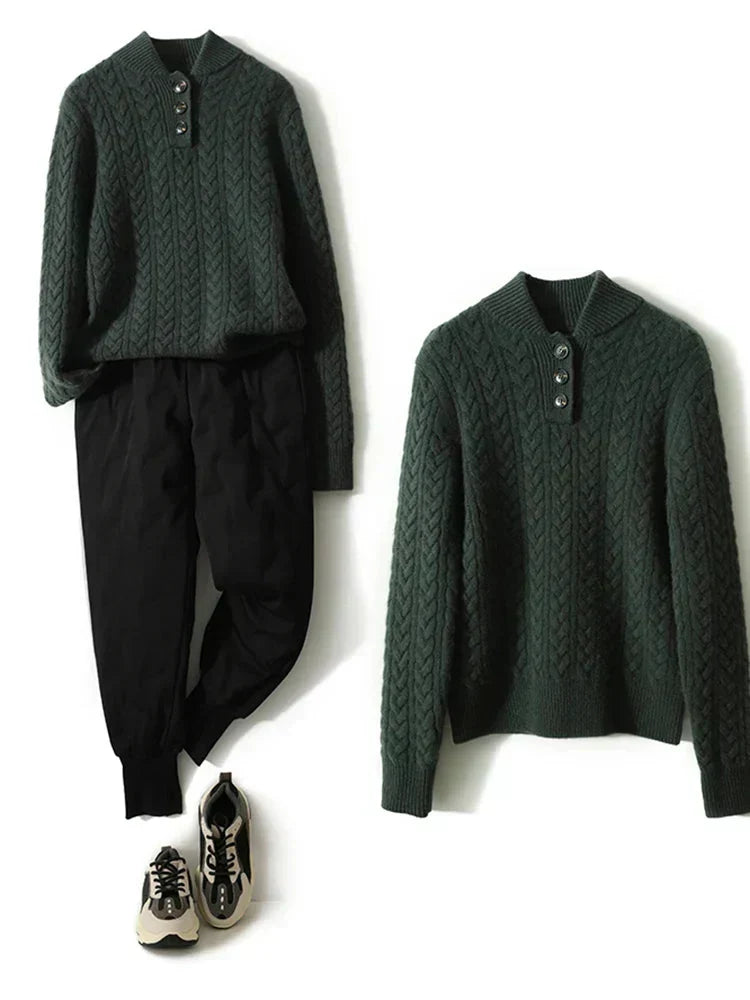 Arden Button-Up Cashmere Sweater 16
