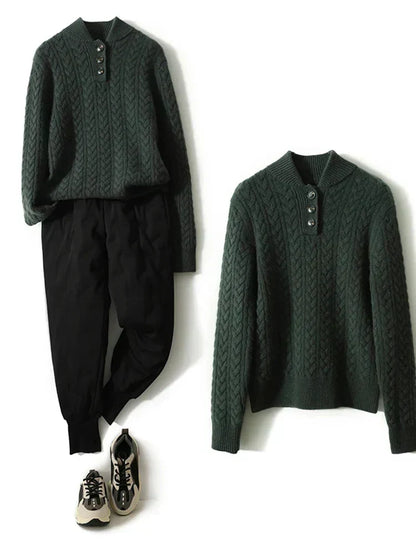 Arden Button-Up Cashmere Sweater 16