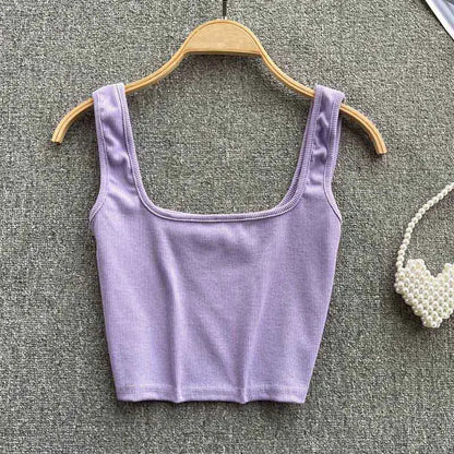 Rugloser Crop-Top in a solid colour – Zayra