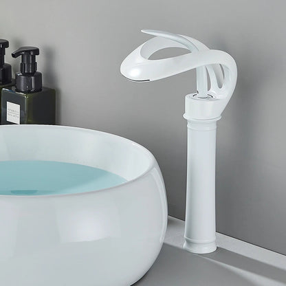 Messing Basin Mixer Tap with Waterfall Spout - Flowarc