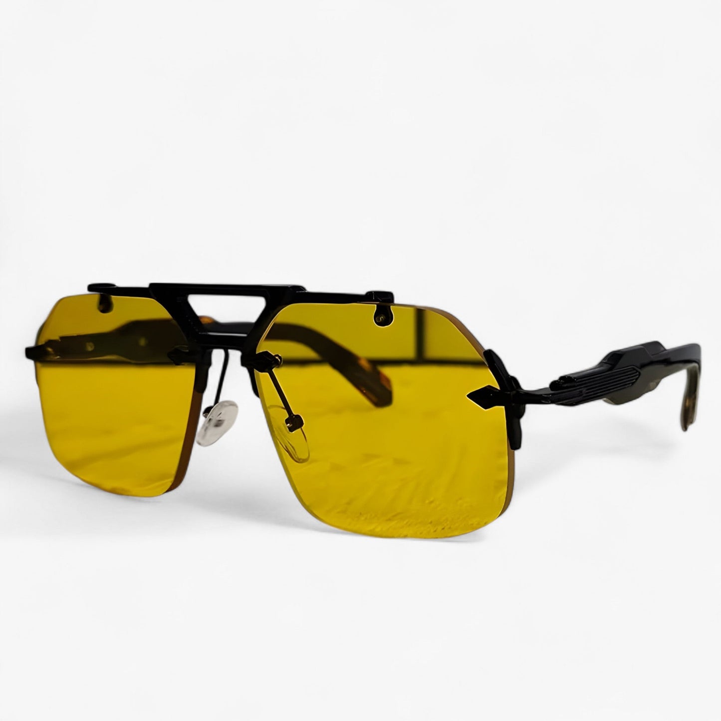 Randless oversized sunglasses with metal accents – Vexor
