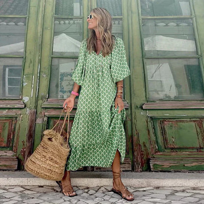 Boho summer dress in Ibiza style with a loose fit – Elira