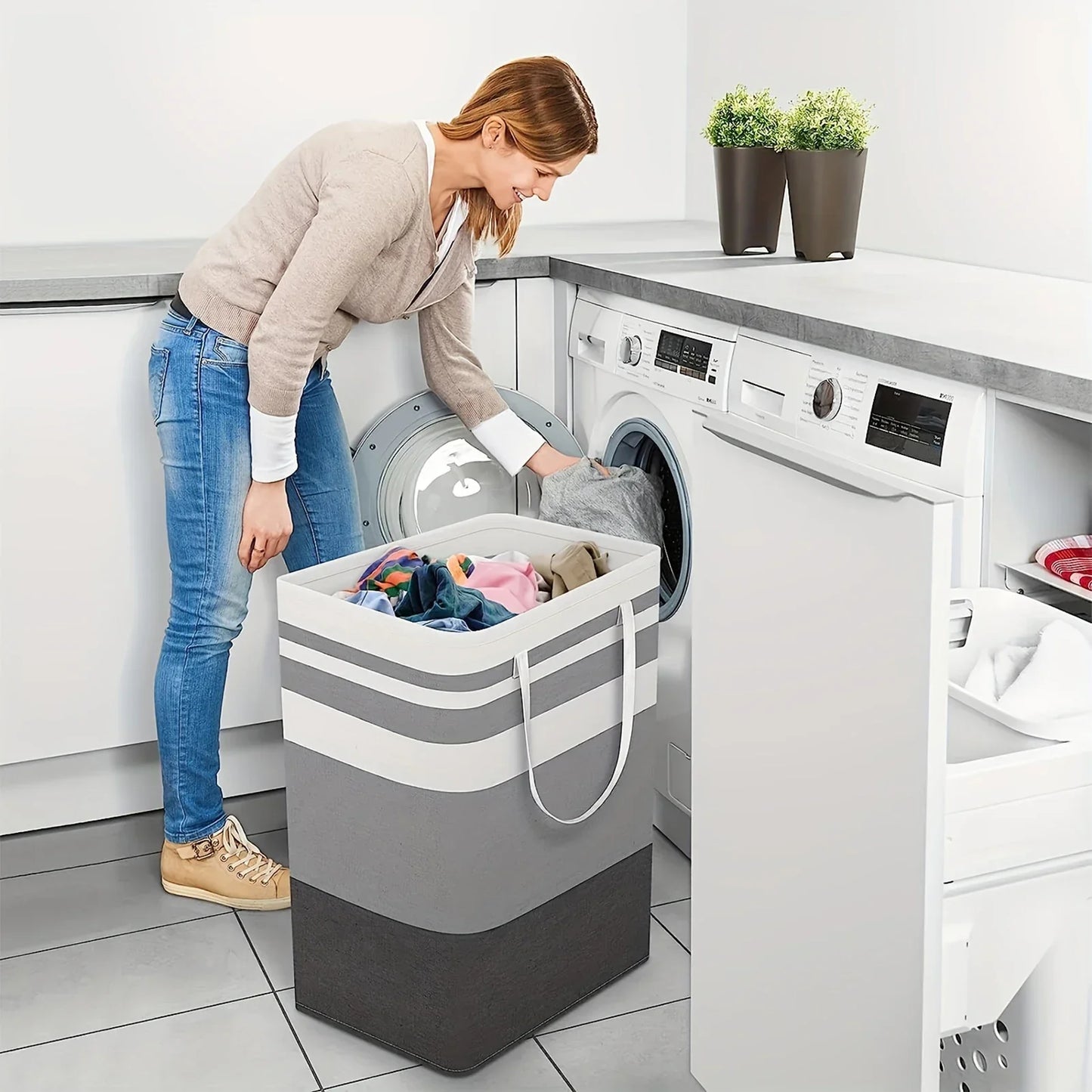 75L Large Laundry Hamper with Handles & Collapsible Design – Solen