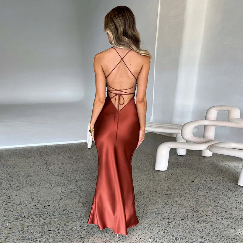 Plain Maxi Dress with Side Split – Nayla