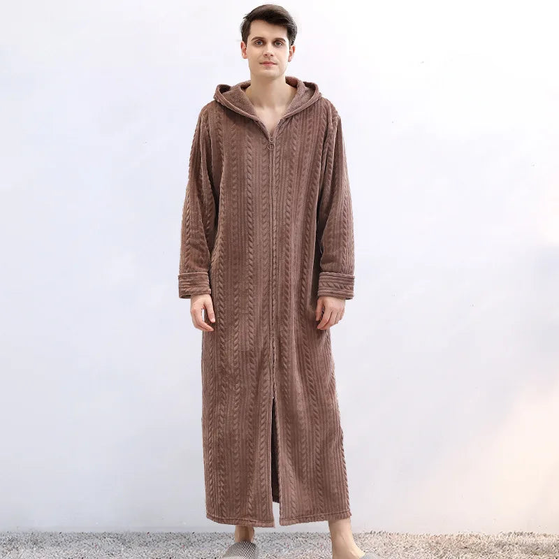 Hooded flannel bathrobe for couples – CozyHug