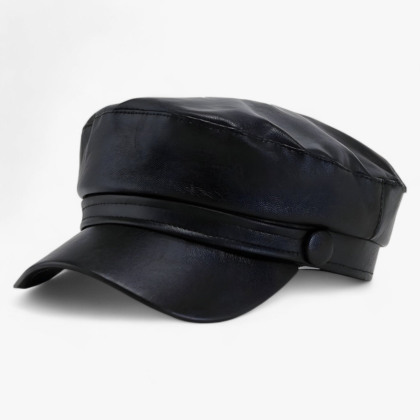 Octagonal women's flat cap made of PU leather – Valence