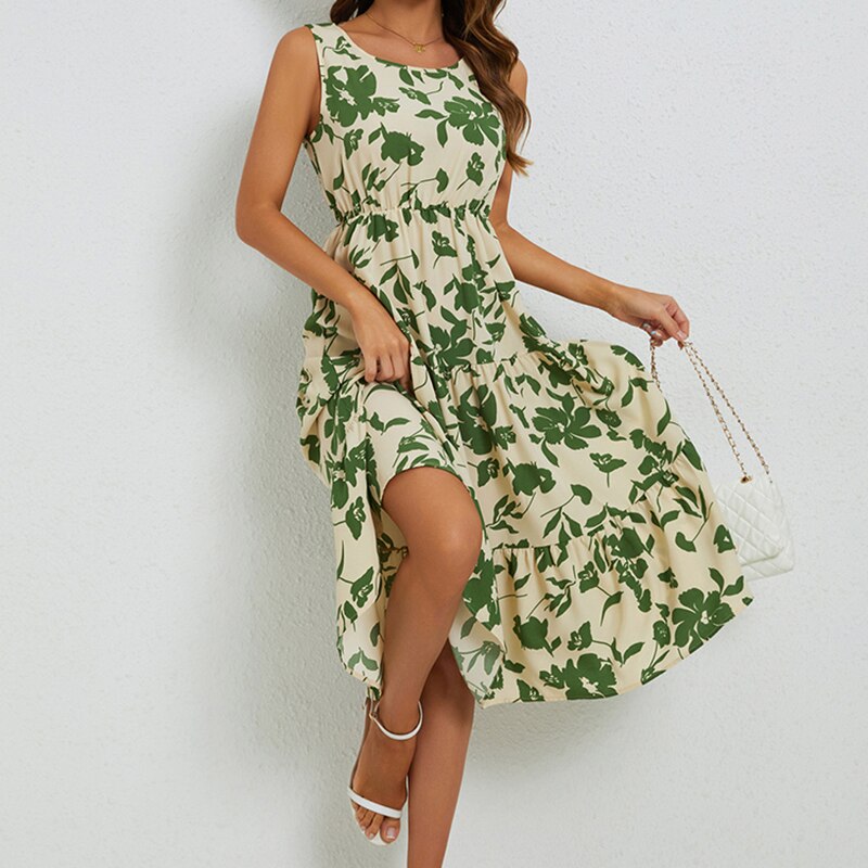 Summery midi dress with floral print – Fenna