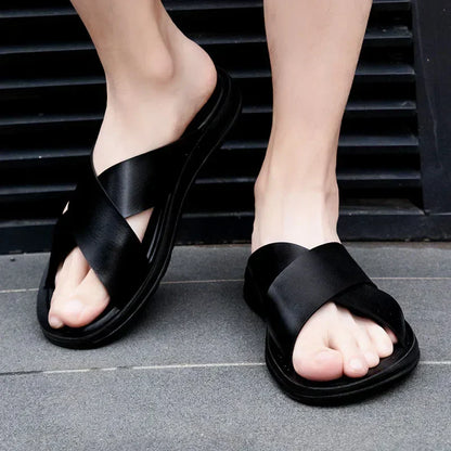 Italian men's leather sandals – Lorenzo