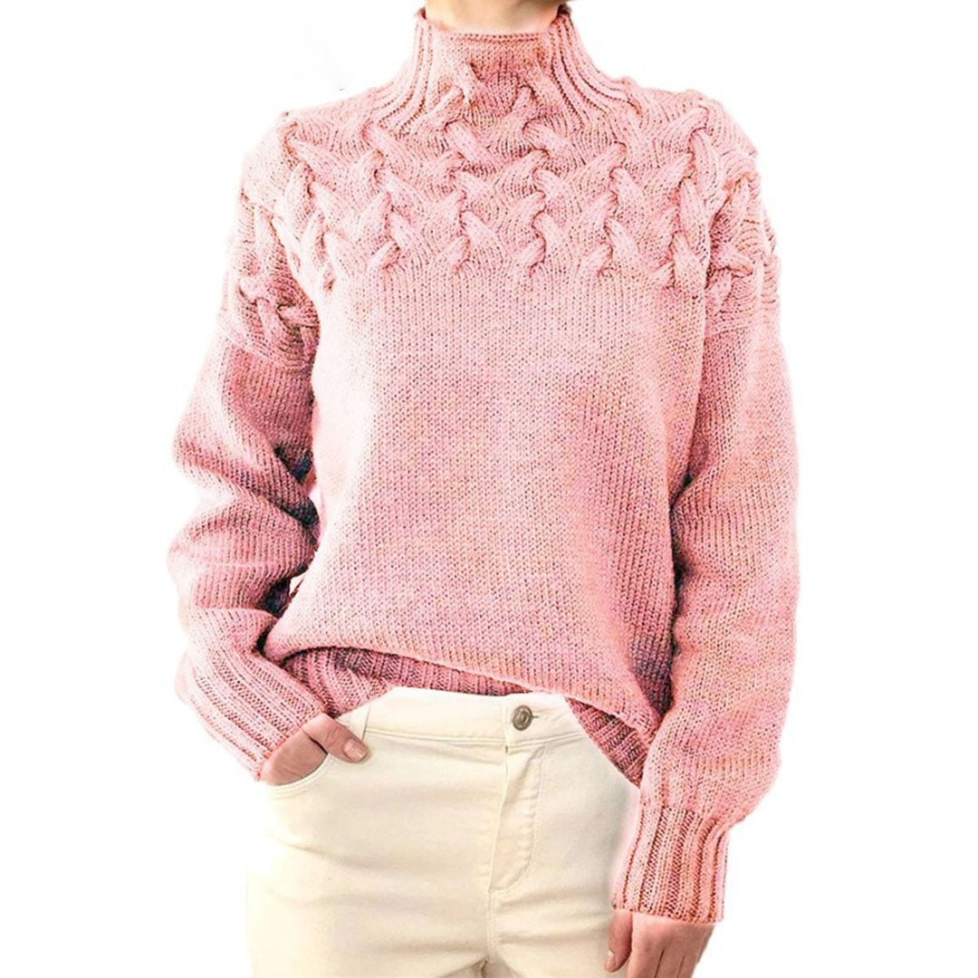 Knitted Ladies Autumn Sweater with Collar – Sienna