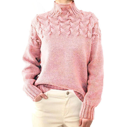 Knitted Ladies Autumn Sweater with Collar – Sienna