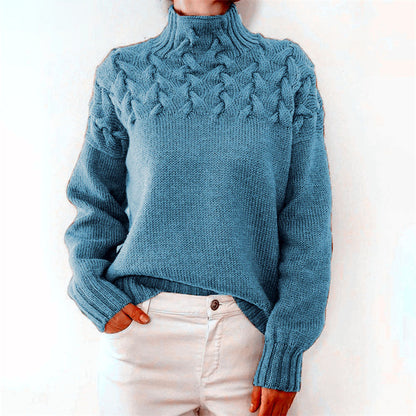 Knitted Ladies Autumn Sweater with Collar – Sienna