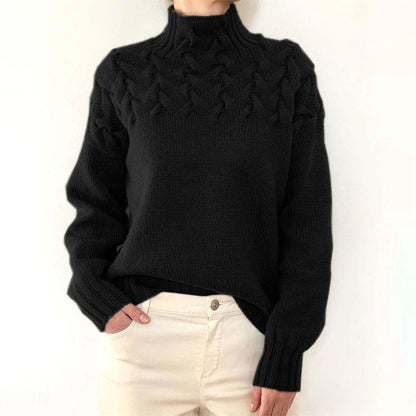 Knitted Ladies Autumn Sweater with Collar – Sienna