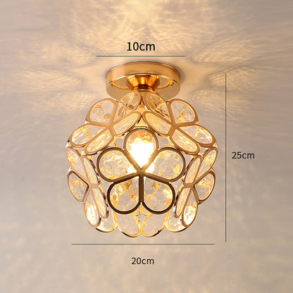 Artistic Glass Ceiling Lamp with Flower Pattern - FlowerHall