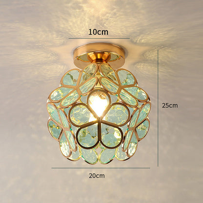 Artistic Glass Ceiling Lamp with Flower Pattern - FlowerHall