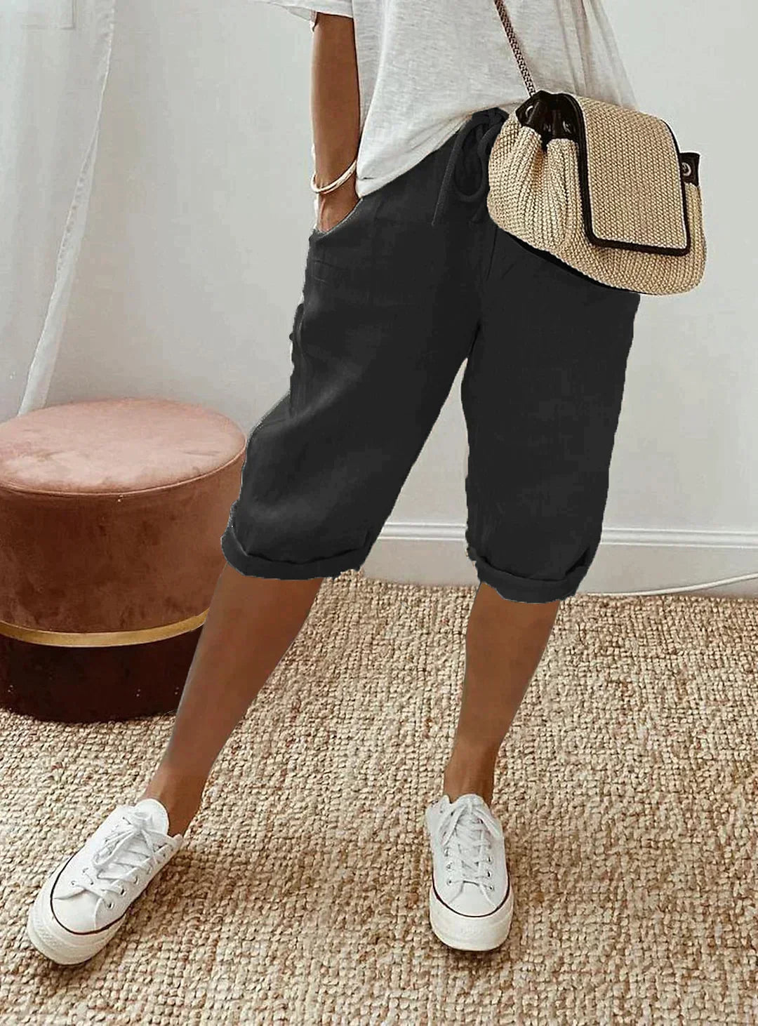 Fashionable summer linen women's trousers - Lina