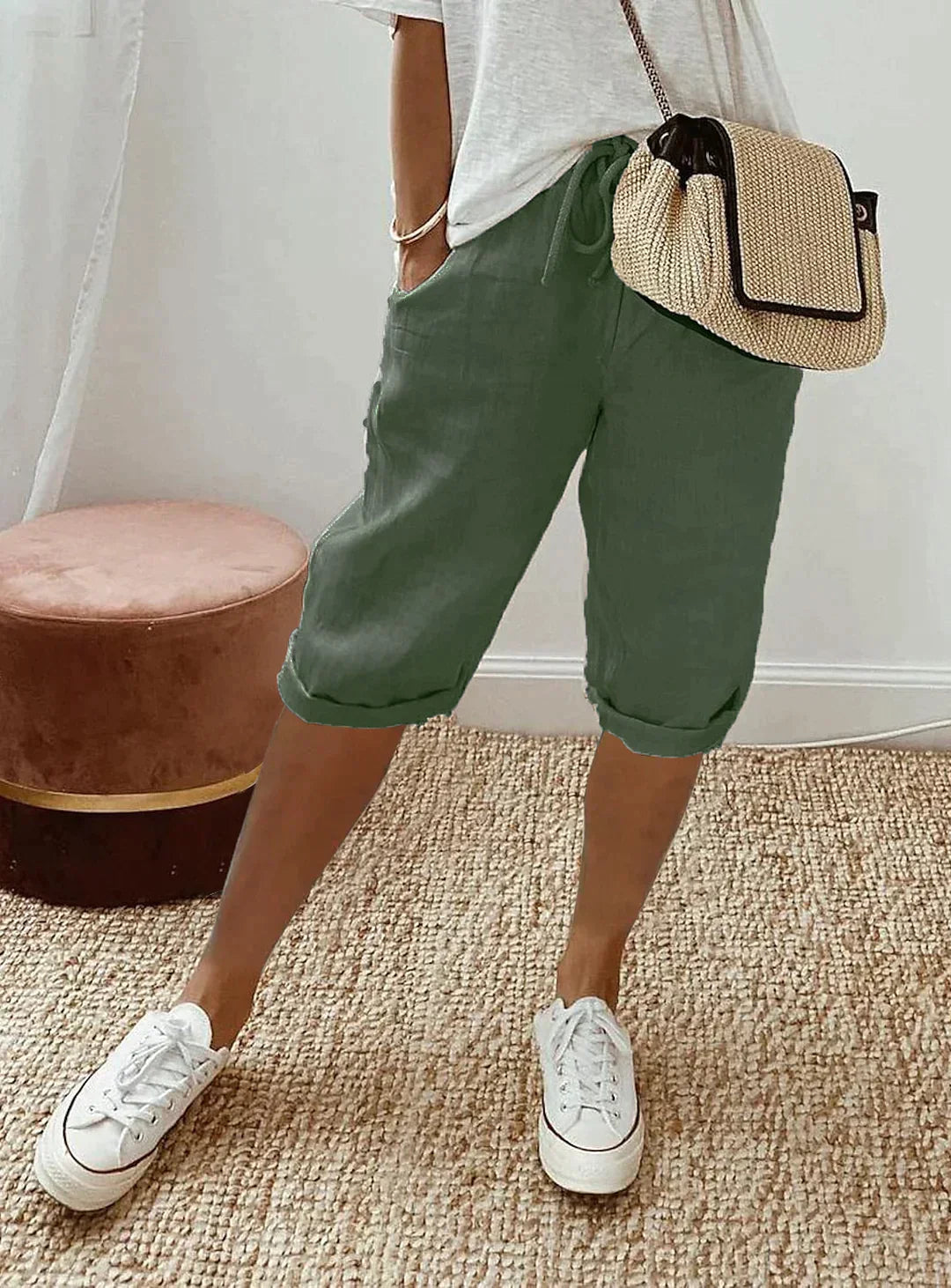 Fashionable summer linen women's trousers - Lina