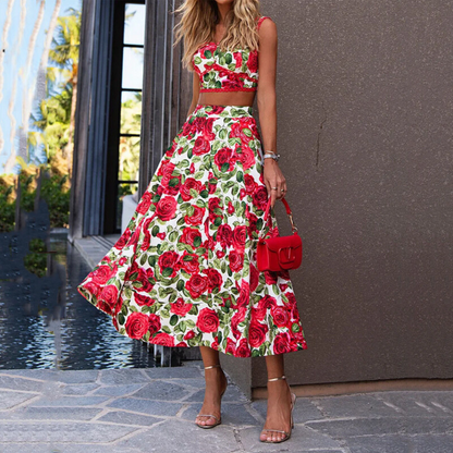 Two-piece summer set with cut-out waist – Solenne