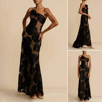 Strapless maxi dress with jacquard pattern – Maila