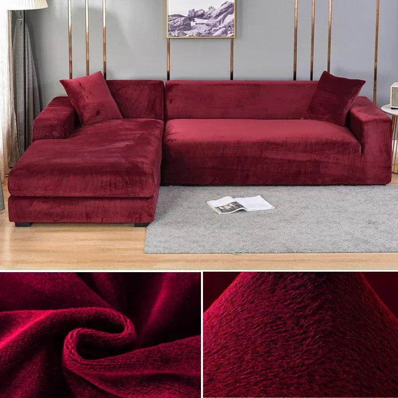 Stretch Velvet Sofa Cover with Luxury Finish - Sofina
