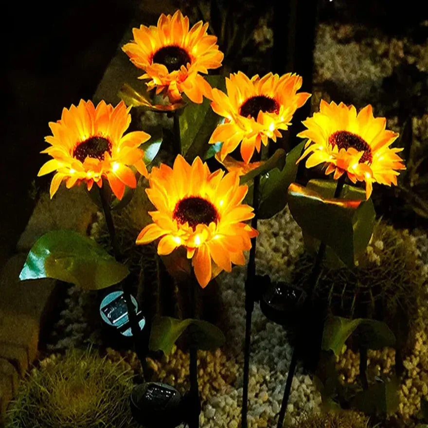 SolarBloom Waterproof Solar - Powered Sunflower Lamp