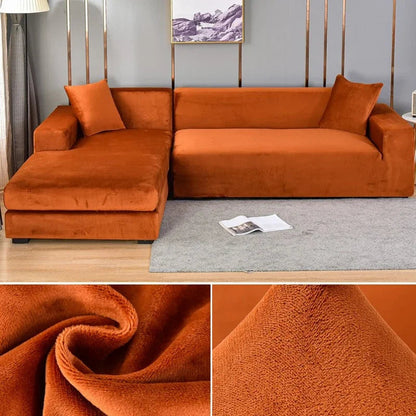 Stretch Velvet Sofa Cover with Luxury Finish - Sofina