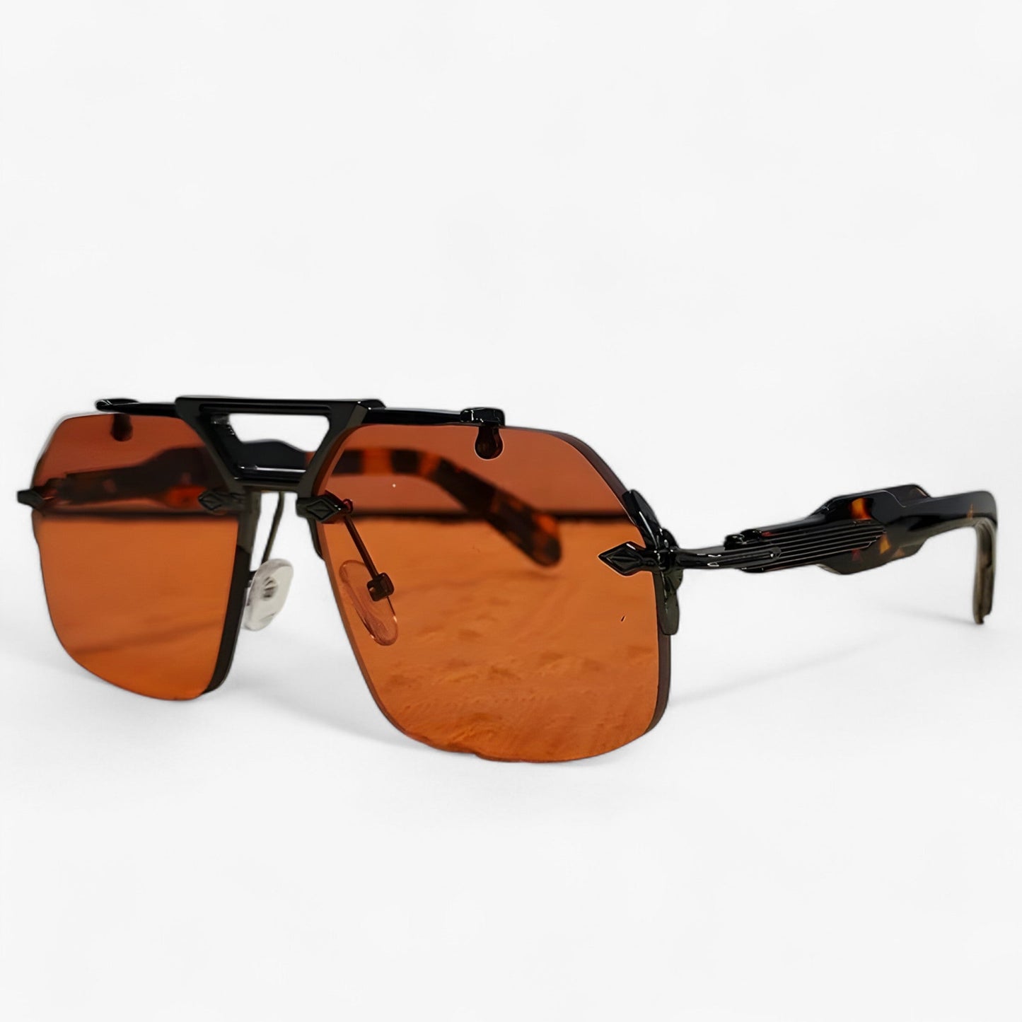 Randless oversized sunglasses with metal accents – Vexor