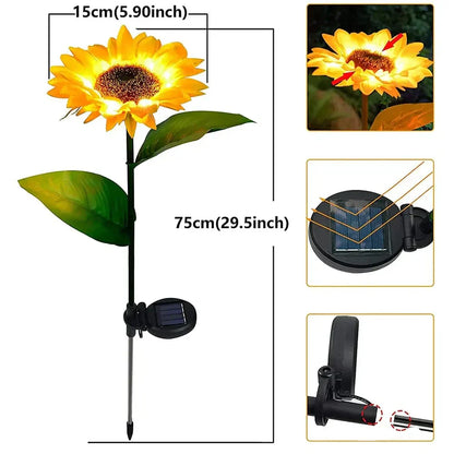 SolarBloom Waterproof Solar - Powered Sunflower Lamp