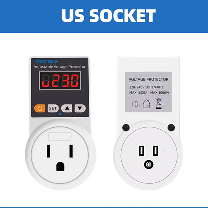 Automatic Voltage Protector Socket with Adjustable Settings – VoltGuard