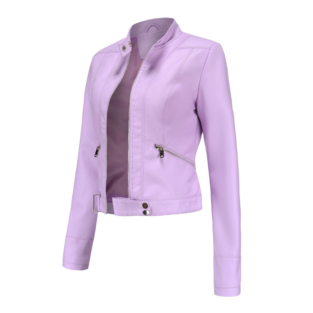 Stylish women's leather jacket in a classic design – Marlene Autumn Edition