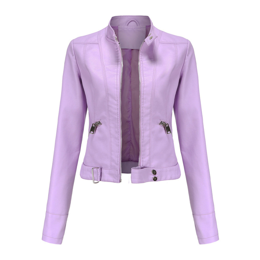Stylish women's leather jacket in a classic design – Marlene Autumn Edition