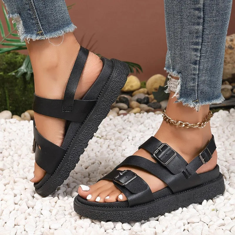 Comfortable vegan sandals for seniors with slip-resistant sole – Caitlyn