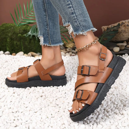 Comfortable vegan sandals for seniors with slip-resistant sole – Caitlyn