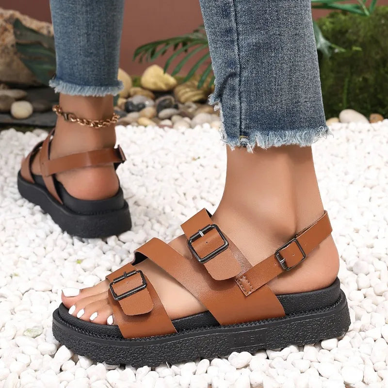 Comfortable vegan sandals for seniors with slip-resistant sole – Caitlyn