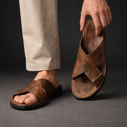 Men's Sandals | Crossed Strap Design & Slip-On Comfort 3