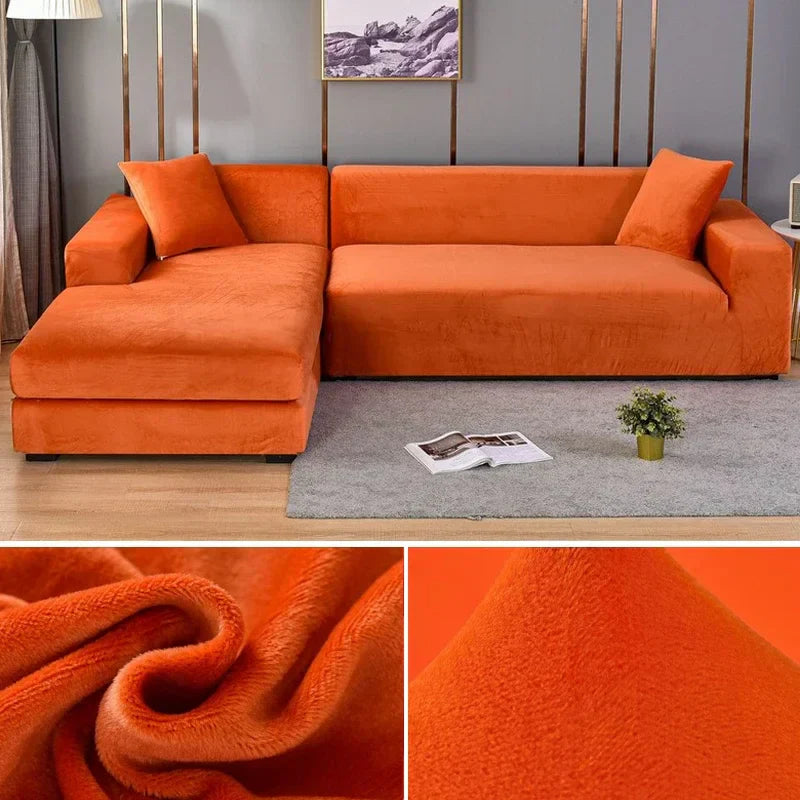 Stretch Velvet Sofa Cover with Luxury Finish - Sofina