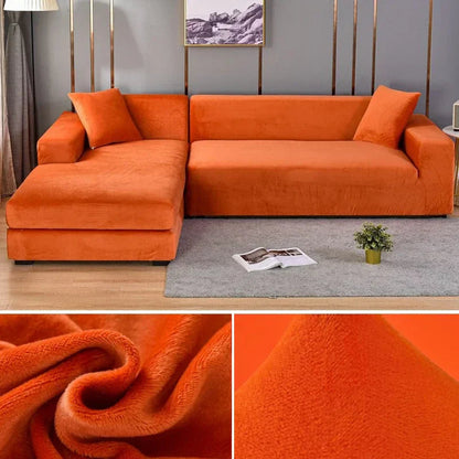 Stretch Velvet Sofa Cover with Luxury Finish - Sofina