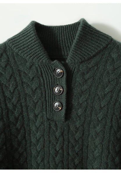 Arden Button-Up Cashmere Sweater 19