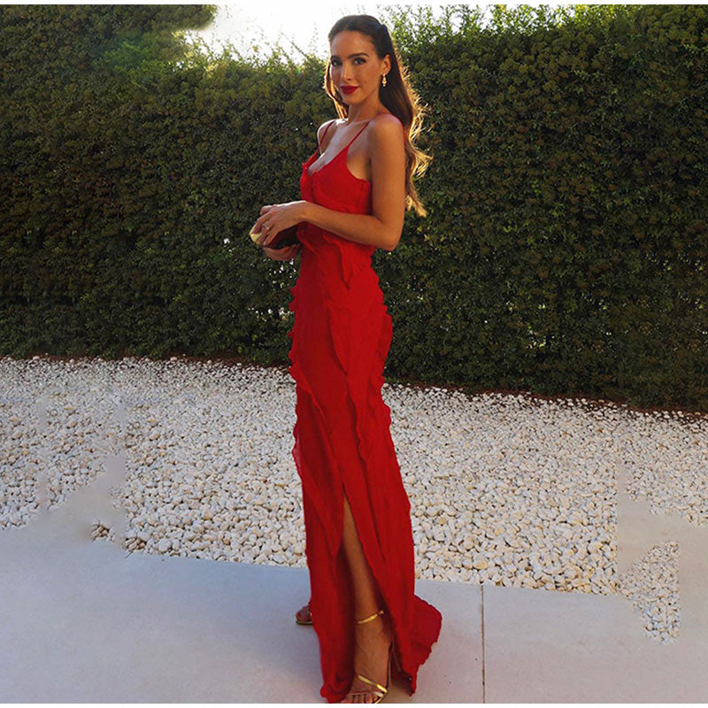 Maxi Dress with Ruffles - GraceFlow