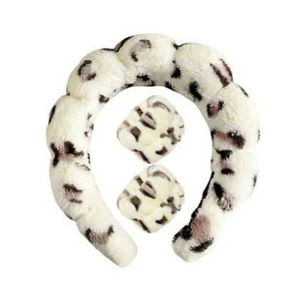 Plush Spa Headband & Wristband Set - Fluffiea