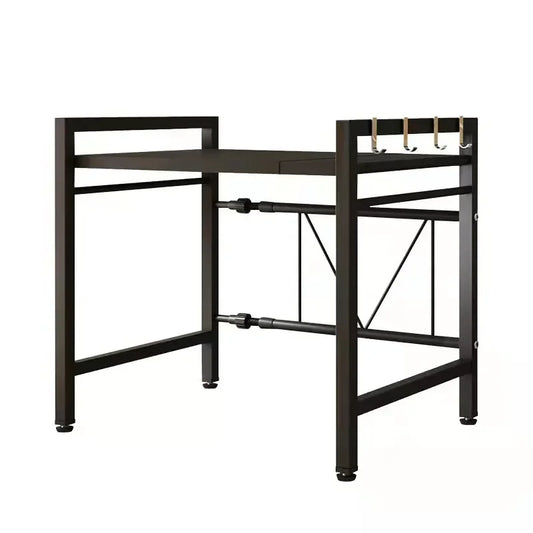 Carbon Steel Retractable Double-Layer Kitchen Shelf – Milo