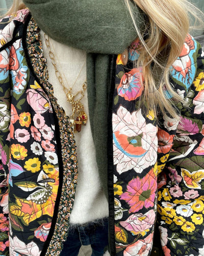 Womens Jacket with Floral Print - Aurora