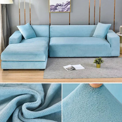 Stretch Velvet Sofa Cover with Luxury Finish - Sofina