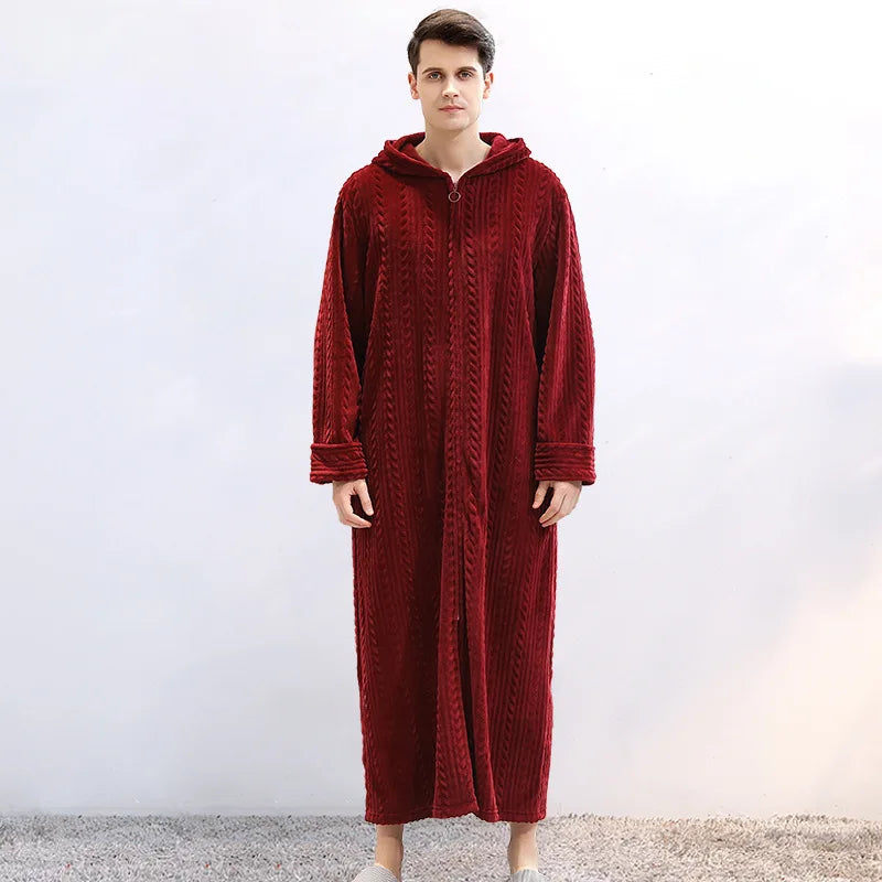 Hooded flannel bathrobe for couples – CozyHug